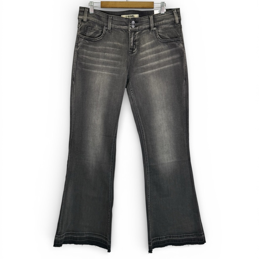 Rock & Roll Denim Women Juniors Mid Rise Trouser Jeans Black Wash 34x32 NWT